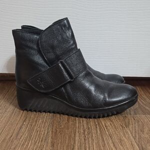 Black Leather Ankle Boots